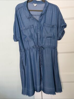 Lightwash Denim Shirt Dress XL by Cato